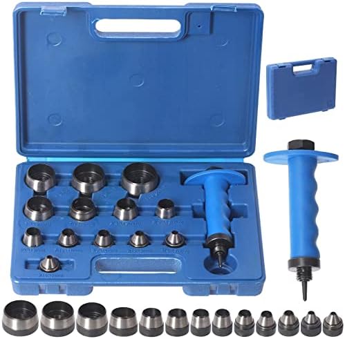 Swpeet 14Pcs 14 in 1 Gasket Hollow Punch Kit, Leather Punches Tools Hole Punch Set Gasket Punch Set Gasket Cutter Hole Punch Tool Kit Gasket Punch Set with Storage Case for Plastic Rubber Leather Swpeet