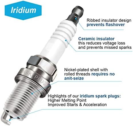 Набор из 4 катушек зажигания и 4 иридиевых свечи зажигания - совместимость с Chevrolet, Toyota, Pontiac Mas
