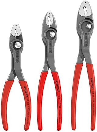 KNIPEX Tools 00 20 06 US4 3 Pc TwinGrip Pliers Set, Plastic Dipped (6", 8", 10") Knipex