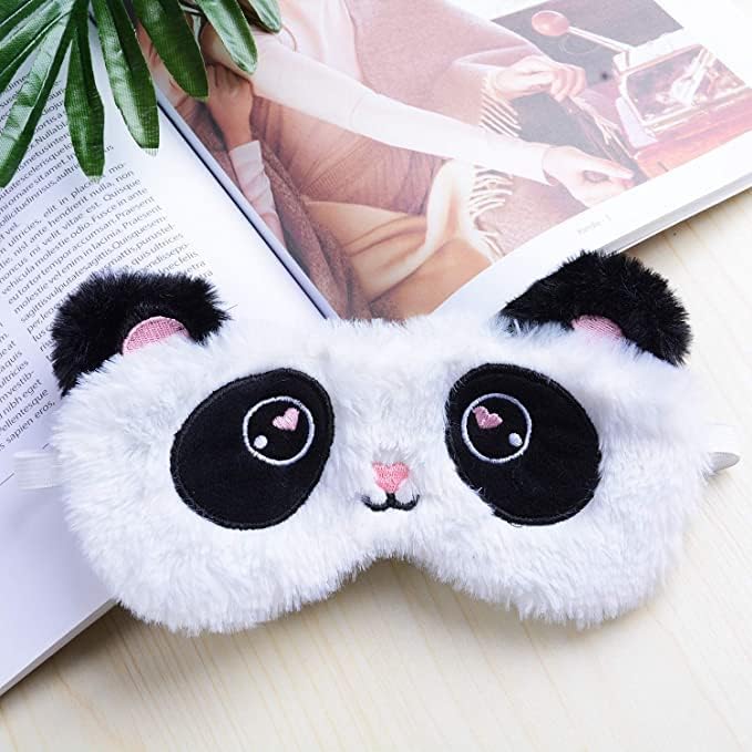 Маска для сна Generic BE Cute Plush Sleep Mask, Cat Panda Bunny Blindfold Eye Cover для детей девочек мальчиков женщин (Панда) Generic