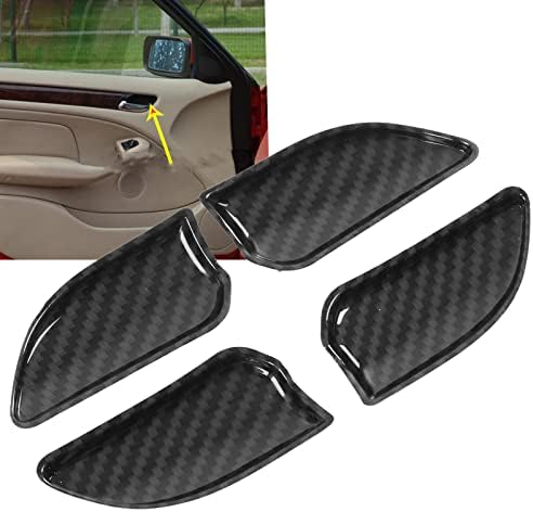 Acouto Inner Door Handle Bowl Cover for 3 Series E46 1998‑2004 4pcs Car Door Bowl Handle Cover Trim Carbon Fiber Car Interior Accessories Acouto