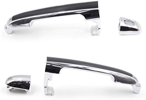 Front Pair Left Right Exterior Door Handle Grip Chrome Black For Hyundai Sonata 2005 2006 2007 2008 2009 2010 Otois