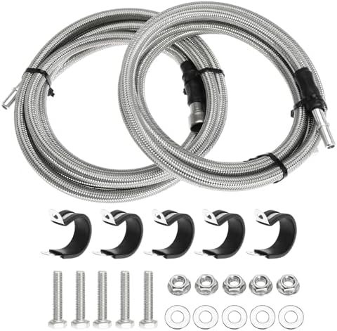 Braided Fuel Line Kit Replace 819-816 15946184 15946199 for Dorman for Chevy Silverado 1500 2500 3500 2004-2010 for GMC Sierra 1500 2500 3500 2004-2010 Viwerel