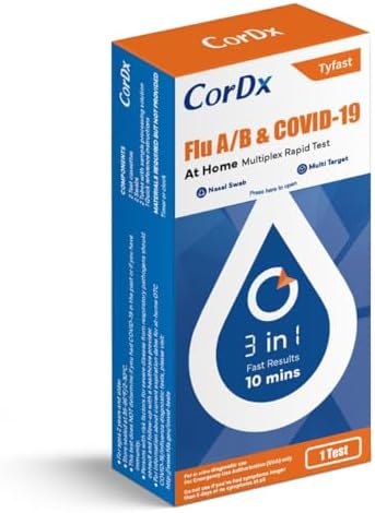 Быстрый мультиплексный тест на грипп A/B и COVID-19, одобренный FDA, 3-в-1, для домашнего использования, результат за 10 минут, 1 тест CorDx