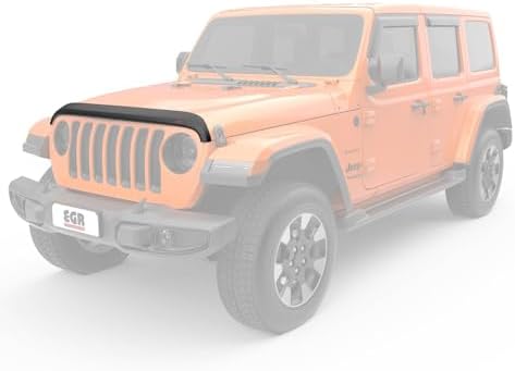 EGR 305255 SuperGuard Matte Black Acrylic Hood Shield Compatible with Select 2018-2025 Jeep Wrangler JL & Gladiator JT - Durable Vehicle Protection Egr