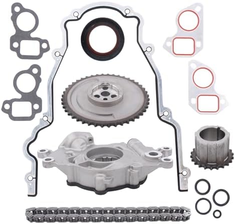 ApplianPar M295 High Volume Oil Pump Kit Timing Chain and Gaskets Balancer Bolt Set for Avalanche Silverado Sierra 4.8L 5.3L 5.7L 6.0L 1997-2004 LS1 LS2 Engines ApplianPar