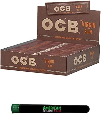 Бумага для курения OCB Virgin, Размер King Size Slim, 4 шт., с трубкой American Rolling Club Roll With Us Depot