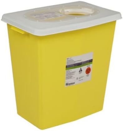 Covidien 8934 SharpSafety Chemotherapy Container with Slide Lid, PGII, 12 gal Capacity, Yellow (Pack of 10) COVIDIEN