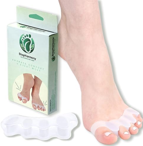 Generic StepHarmony Toe Spacers:Bunion Relief and Toe Realignment Spacers, One size fits all, White Kaxilu