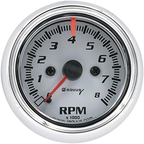 Equus 5076 2-1/2" Tachometer, White Equus