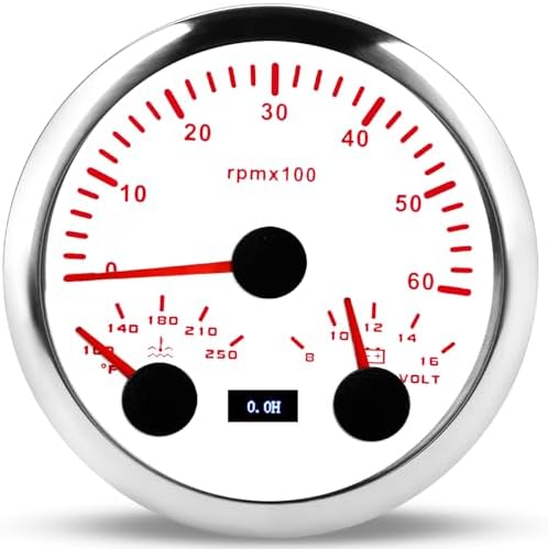 Тахометр 85мм с 7 цветами 3 в 1, диапазон 6000 об/мин, датчик температуры воды 100°F-250°F и вольтметр для автомобиля, грузовика, лодки Waterwich