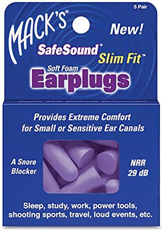 Mack's Ear Care Slim Fit Soft Foam Earplugs, 5 Count (Pack of 6) Mack's