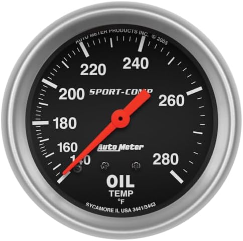 Auto Meter 3441 Sport-Comp Mechanical Oil Temperature Gauge Auto Meter