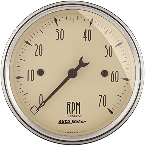 AUTO METER 1898 Antique Beige Electric Tachometer 3.125 in. Auto Meter