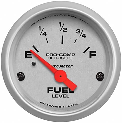 AutoMeter Fuel Level Gauge | Ultra-Lite | 52mm 0 OHMS Empty/90 OHMS Full KarParts360