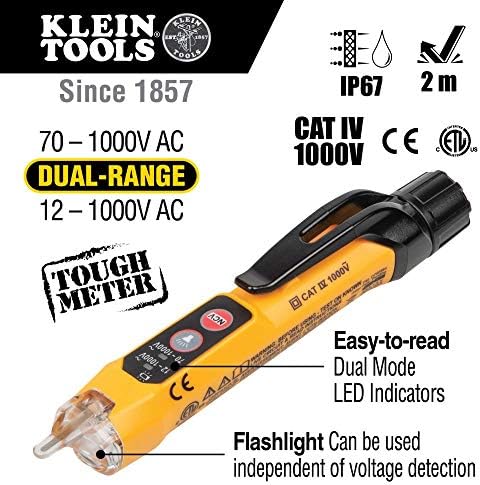 Klein Tools CL120VP Electrical Voltage Test Kit with Clamp Meter, Three Testers, Test Leads, Pouch and Batteries Klein Tools