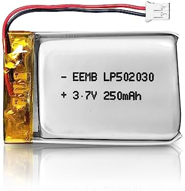 EEMB 3.7V Lithium ion Battery 250mAh 502030 Rechargeable 3.7 Volt Lipo Battery Pack with Wire JST Connector for VXI Blue Parrott- Confirm Size & Polarity Before Purchase Eemb