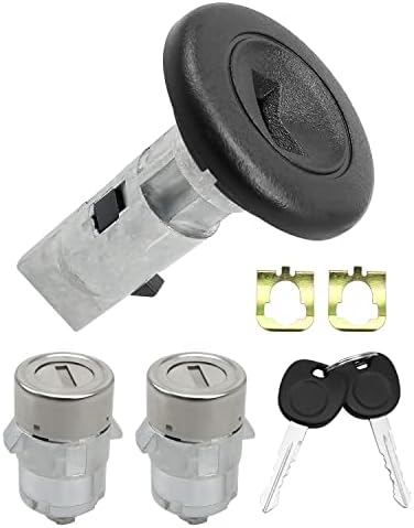 Ignition Switch Lock Cylinder with Pair Front Door Lock Cylinder Fit for Chevy Silverado Suburban Tahoe Avalanche GMC Sierra Yukon Cadillac Escalade Hummer Replace 7012945 707835 706592 X2 598007 X2 Emiho