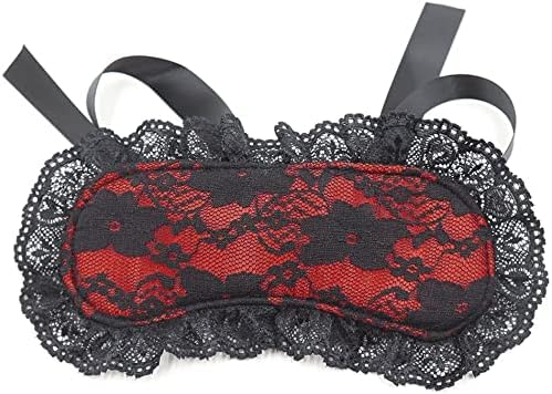 Soft Lace Eye Mask Party Ribbon Accessories, Eye Mask Comfortable Sleep Mask Can Be Adjusted to Shading Eyes, Travel,Home,Meditation,Shift Work (Black) Avheuesl