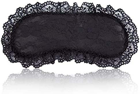 Soft Lace Eye Mask Party Ribbon Accessories, Eye Mask Comfortable Sleep Mask Can Be Adjusted to Shading Eyes, Travel, Meditation (Black) XCASLY