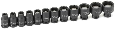 Grey Pneumatic (9712MDG) 1/4" Drive 12-Piece Deep Metric Magnetic Impact Socket Set Grey Pneumatic