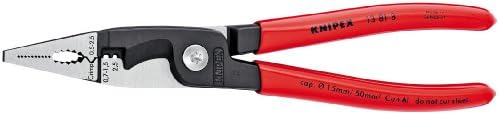 Knipex Tools 13 81 8, 6 in 1 Electrical Installation Pliers with Dipped Handle, Red Knipex