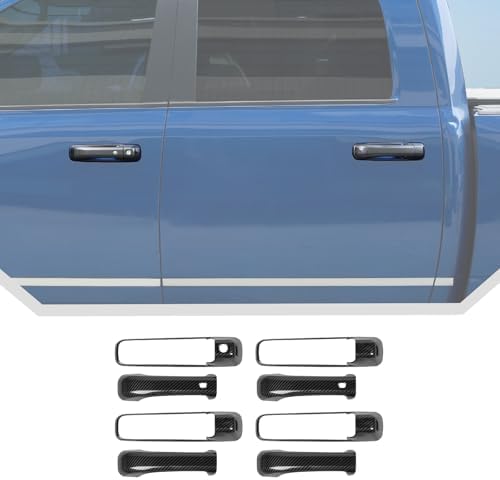 Черная накладка на ручку двери для Dodge RAM 1500 2009-2018, 8 шт. JeCar