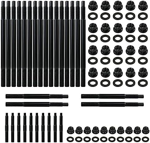 12-Point Cylinder Gasket Head Stud Bolts Nuts Kit Compatible with Chevy LS1 LQ9 LS6 4.8L 5.3L 5.7L 6.0L 1997-2003 Engines Wenjtp