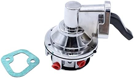 1 PC SHLPDFM Mechanical Fuel Pump Chrome Two-Valve 6 PSI 1/4” NPT Inlet/Outlet Compatible With GMC Chevrolet BBC Big Block Chevy GMC V8 396 402 454 Engine Shlpdfm