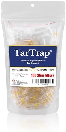 Slim Cigarette Filters - Bulk Economy Pack (100 Per Pack) TarTrap