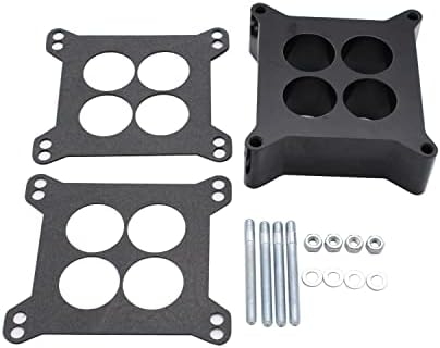 1 SET Black Carb spacers 2" Tall Ported Phenolic Carburetor Spacer Compatible with Holley 4150/4160 4bbl. SBC BBC Carb Shlpdfm