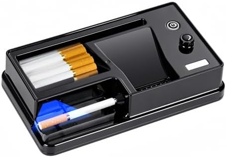 Premium Cigarette Rolling Machine with Infrared Sensor, Adjustable Tightness, Stainless Steel Cigarette Rolling Machine for Easy Rolling 0.31''/8mm Tobacco, Black Aboxu