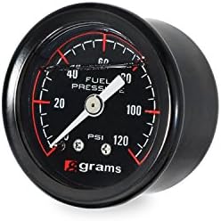 120psi Fuel Pressure Gauge Blk Face G2-99-1200, Black Grams Performance