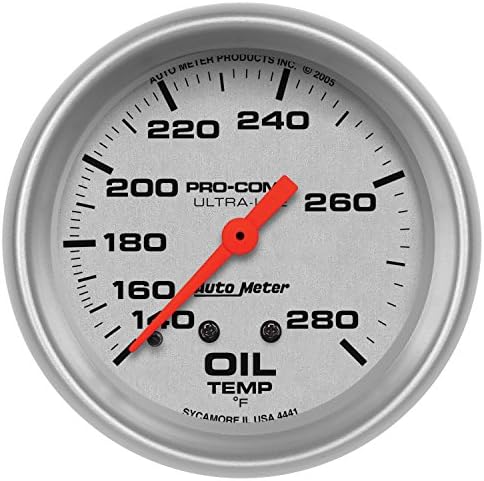 Auto Meter 4441 Ultra-Lite Mechanical Oil Temperature Gauge Auto Meter