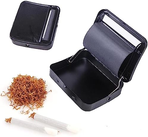 Cigarette Roller, 110MM Automatic Rolling Box Portable Cigarette Rolling Machine Tobacco Rolling Machine Smoking Roller Case (Black) Vovcamls