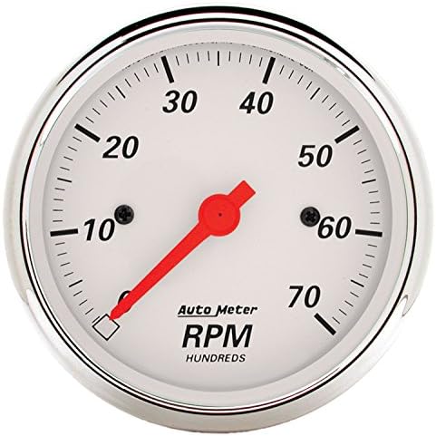 AUTO METER 1398 Arctic White Electric Tachometer 3.125 in. Auto Meter