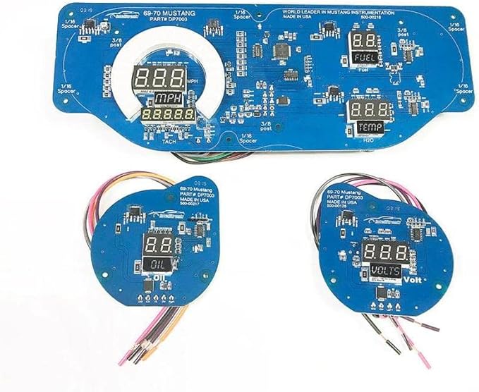 Цифровая светодиодная приборная панель для Ford Mustang 1969-1970, скорость до 410 км/ч, синий цвет Intellitronix