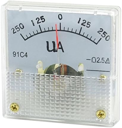 uxcell Analog Current Panel Meter DC -250-250uA 91C4 Ammeter for Automotive Circuit Testing Charging Battery Ampere Tester Gauge Pack of 1 Uxcell