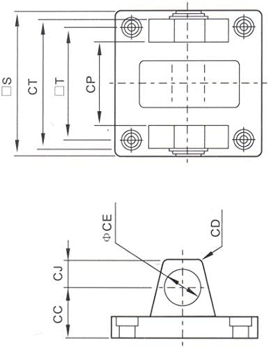 Baomain Foot Flange CB-32 for Foot mounting Work with Pneumatic Standard Cylinder SC 32 Baomain