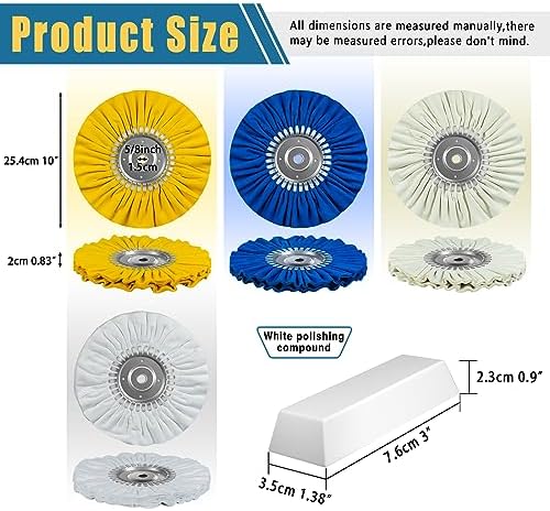 Комплект полировальных кругов 10 дюймов с составом для шлифовальных машин, 12 слоев, 5/8" центральное отверстие Sali