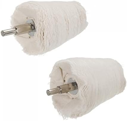 uxcell Cotton Buffing Wheel Set 2.3" x 1.7"/2" x 1.4" Diameter Cone Shape with 1/4" Shank Polishing Wheel for Rotary Tool Uxcell