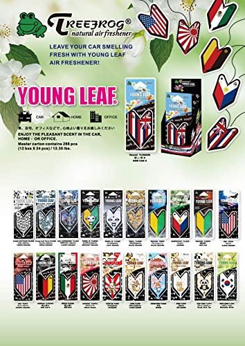 2 Pack Wakaba Young Leaf YLWP93 Japan Tree Frog Peach Scents JDM Air Freshener, White Peach Treefrog