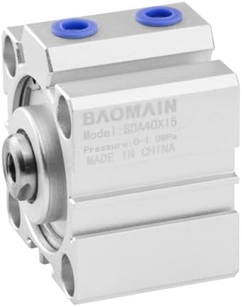 Baomain Compact Thin Air Cylinder SDA 40x15 40mm Bore 15mm Stroke PT1/8 Port Baomain