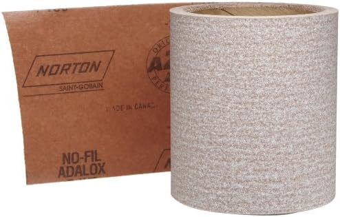 Norton A275 No-Fil Adalox Abrasive Roll, Paper Backing, Pressure Sensitive Adhesive, Aluminum Oxide, Waterproof, Roll 4-1/2" Width x 10yd Length, Grit 150 (Pack of 1) Norton