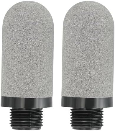 PATIKIL Plastic Pneumatic Air Muffler G 3/8 2Pcs Air Line Compressor Exhaust Fitting Solenoid Valve Silence Baffle Pneumatic Mufflers for Cylinders Oil Tanks Air Tools, Grey Patikil