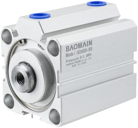 Baomain Air Cylinder 50mm Bore 50mm Stroke Double Action Thin SDA 50x50 Baomain