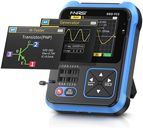 DSO-TC3 3-in-1 Oscilloscope Multimeter, 500KHz Digital Oscilloscope + 6 Waveforms Signal Generator + Transistor Tester, Fnirsi Oscilloscope Kit Vqp