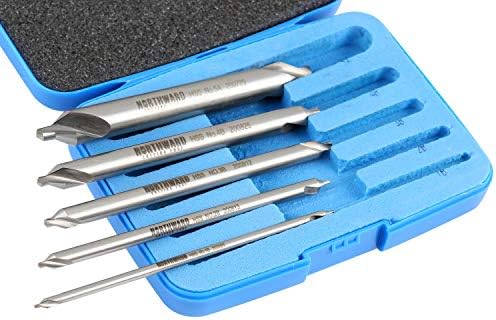 Accusize Industrial Tools 5 pc H.S.S. M2 Long Series Center Drill Set, 4'' Oal All Length of Each Drill, 3560-1001 Accusize Industrial Tools