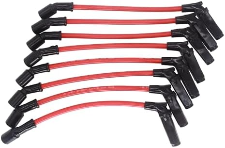 HiSport Spark Plug Wire Set, Plug Wires, Ignition Wire Set, Compatible with 1999-2006 CHEVY GMC VORTEC LS1 4.8L 5.3L 6.0L 10.5MM Replacement for GMC9906, 9059, Accel9059 HiSport