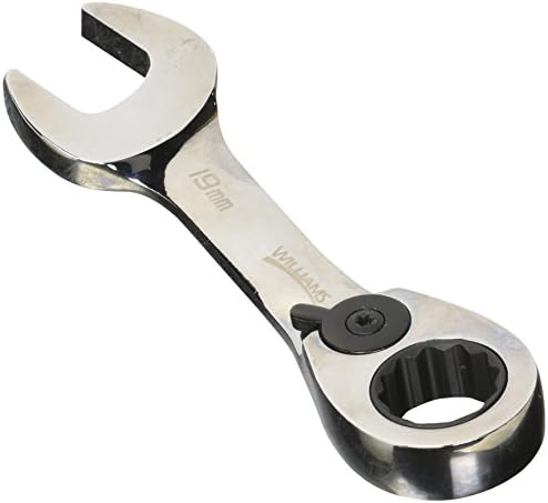 Williams 1219MRCS 19mm Stubby Reversible Ratcheting Comb Wrench, 12 Point Williams